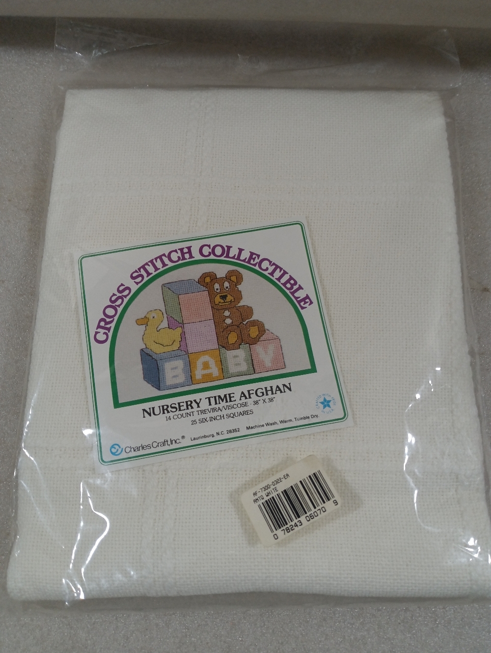 Charles Craft Nursery Time Afghan 14 Count 38"X38"